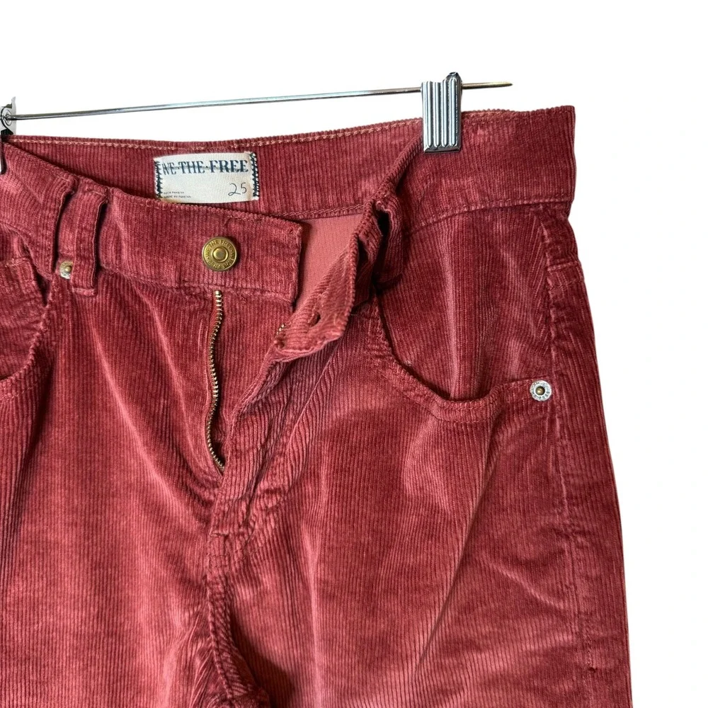 Free People We The Free Risk Taker Corduroy Pant Straight Leg Boho Retro size 25